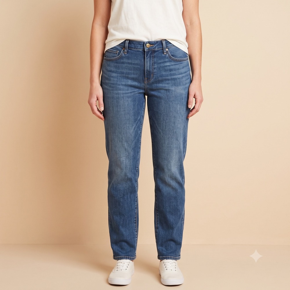 Old Navy Wow Boyfriend Jeans Womens 12 Mid-Rise Medium Wash Straight‎ Denim EUC